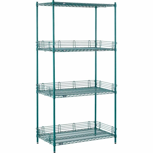Nexel® Poly-Green®, 4 Tier, Wire Shelving Starter Unit, 42"W x 24"D x 86"H 9 Nexel® Poly-Green®, 4 Tier, Wire Shelving Starter Unit, 42"W x 24"D x 86"H - Image 9