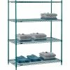 Nexel® Poly-Green®, 4 Tier, Wire Shelving Starter Unit, 48"W x 24"D x 63"H