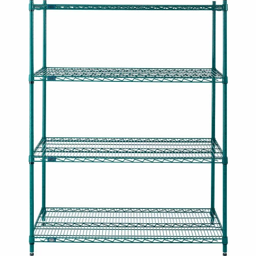 Nexel® Poly-Green®, 4 Tier, Wire Shelving Starter Unit, 48"W x 24"D x 63"H 3 Nexel® Poly-Green®, 4 Tier, Wire Shelving Starter Unit, 48"W x 24"D x 63"H - Image 3