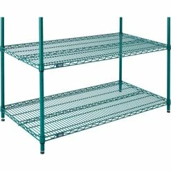 Nexel® Poly-Green®, 4 Tier, Wire Shelving Starter Unit, 48"W x 24"D x 63"H 28 Nexel® Poly-Green®, 4 Tier, Wire Shelving Starter Unit, 48"W x 24"D x 63"H -Shelving Sales Store B1137210 03
