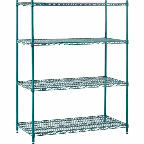 Nexel® Poly-Green®, 4 Tier, Wire Shelving Starter Unit, 48"W x 24"D x 63"H 6 Nexel® Poly-Green®, 4 Tier, Wire Shelving Starter Unit, 48"W x 24"D x 63"H - Image 6