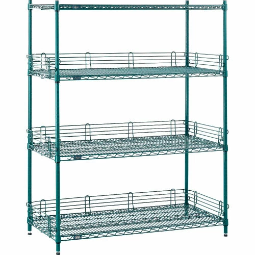 Nexel® Poly-Green®, 4 Tier, Wire Shelving Starter Unit, 48"W x 24"D x 63"H 9 Nexel® Poly-Green®, 4 Tier, Wire Shelving Starter Unit, 48"W x 24"D x 63"H - Image 9