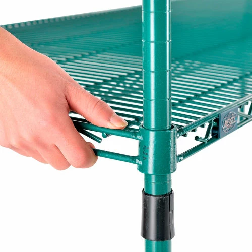 Nexel® Poly-Green®, 4 Tier, Wire Shelving Starter Unit, 48"W x 24"D x 63"H 13 Nexel® Poly-Green®, 4 Tier, Wire Shelving Starter Unit, 48"W x 24"D x 63"H - Image 13