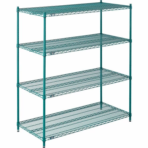 Nexel® Poly-Green®, 4 Tier, Wire Shelving Starter Unit, 54"W x 24"D x 54"H 2 Nexel® Poly-Green®, 4 Tier, Wire Shelving Starter Unit, 54"W x 24"D x 54"H - Image 2