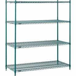 Nexel® Poly-Green®, 4 Tier, Wire Shelving Starter Unit, 54"W x 24"D x 54"H 25 Nexel® Poly-Green®, 4 Tier, Wire Shelving Starter Unit, 54"W x 24"D x 54"H -Shelving Sales Store B1137211 05
