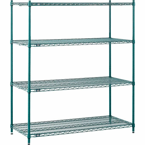 Nexel® Poly-Green®, 4 Tier, Wire Shelving Starter Unit, 54"W x 24"D x 54"H 6 Nexel® Poly-Green®, 4 Tier, Wire Shelving Starter Unit, 54"W x 24"D x 54"H - Image 6