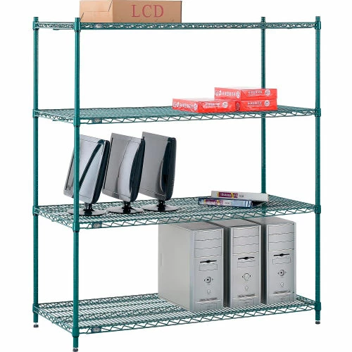 Nexel® Poly-Green®, 4 Tier, Wire Shelving Starter Unit, 54"W x 24"D x 54"H 8 Nexel® Poly-Green®, 4 Tier, Wire Shelving Starter Unit, 54"W x 24"D x 54"H - Image 8