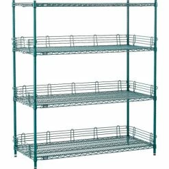Nexel® Poly-Green®, 4 Tier, Wire Shelving Starter Unit, 54"W x 24"D x 54"H 28 Nexel® Poly-Green®, 4 Tier, Wire Shelving Starter Unit, 54"W x 24"D x 54"H -Shelving Sales Store B1137211 08