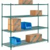 Nexel® Poly-Green®, 4 Tier, Wire Shelving Starter Unit, 72"W x 24"D x 63"H