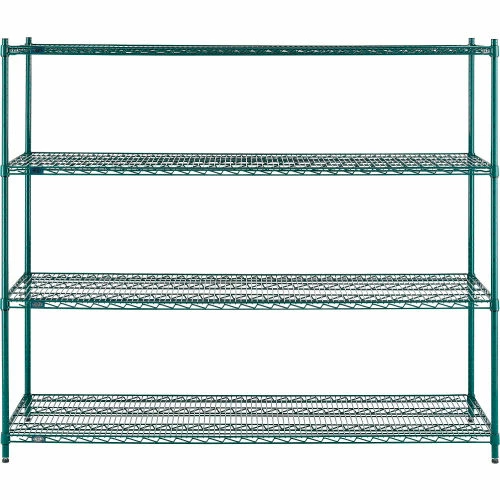 Nexel® Poly-Green®, 4 Tier, Wire Shelving Starter Unit, 72"W x 24"D x 63"H 3 Nexel® Poly-Green®, 4 Tier, Wire Shelving Starter Unit, 72"W x 24"D x 63"H - Image 3