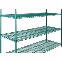 Nexel® Poly-Green®, 4 Tier, Wire Shelving Starter Unit, 72"W x 24"D x 63"H 28 Nexel® Poly-Green®, 4 Tier, Wire Shelving Starter Unit, 72"W x 24"D x 63"H -Shelving Sales Store B1137213 03
