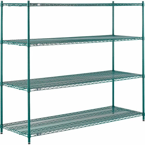 Nexel® Poly-Green®, 4 Tier, Wire Shelving Starter Unit, 72"W x 24"D x 63"H 6 Nexel® Poly-Green®, 4 Tier, Wire Shelving Starter Unit, 72"W x 24"D x 63"H - Image 6