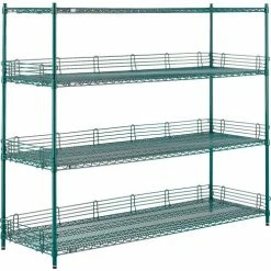 Nexel® Poly-Green®, 4 Tier, Wire Shelving Starter Unit, 72"W x 24"D x 63"H 33 Nexel® Poly-Green®, 4 Tier, Wire Shelving Starter Unit, 72"W x 24"D x 63"H -Shelving Sales Store B1137213 08