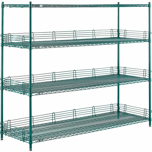 Nexel® Poly-Green®, 4 Tier, Wire Shelving Starter Unit, 72"W x 24"D x 63"H 9 Nexel® Poly-Green®, 4 Tier, Wire Shelving Starter Unit, 72"W x 24"D x 63"H - Image 9