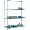 Nexel® Poly-Green®, 4 Tier, Wire Shelving Starter Unit, 60"W x 21"D x 86"H