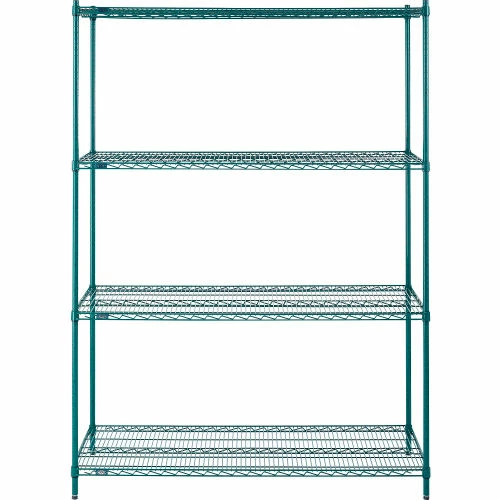 Nexel® Poly-Green®, 4 Tier, Wire Shelving Starter Unit, 60"W x 21"D x 86"H 3 Nexel® Poly-Green®, 4 Tier, Wire Shelving Starter Unit, 60"W x 21"D x 86"H - Image 3