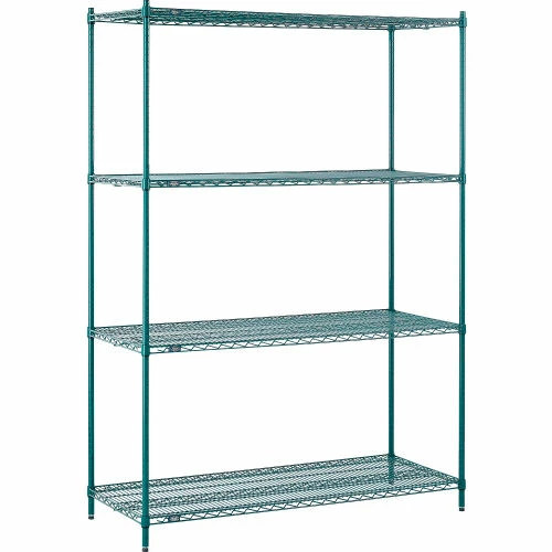 Nexel® Poly-Green®, 4 Tier, Wire Shelving Starter Unit, 60"W x 21"D x 86"H 6 Nexel® Poly-Green®, 4 Tier, Wire Shelving Starter Unit, 60"W x 21"D x 86"H - Image 6