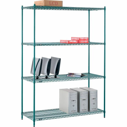 Nexel® Poly-Green®, 4 Tier, Wire Shelving Starter Unit, 60"W x 21"D x 86"H 7 Nexel® Poly-Green®, 4 Tier, Wire Shelving Starter Unit, 60"W x 21"D x 86"H - Image 7