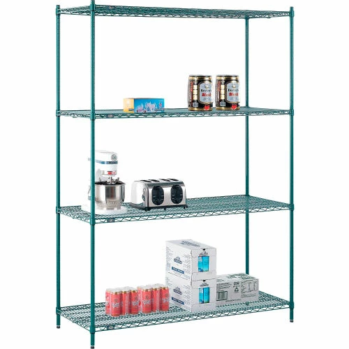 Nexel® Poly-Green®, 4 Tier, Wire Shelving Starter Unit, 60"W x 21"D x 86"H 8 Nexel® Poly-Green®, 4 Tier, Wire Shelving Starter Unit, 60"W x 21"D x 86"H - Image 8