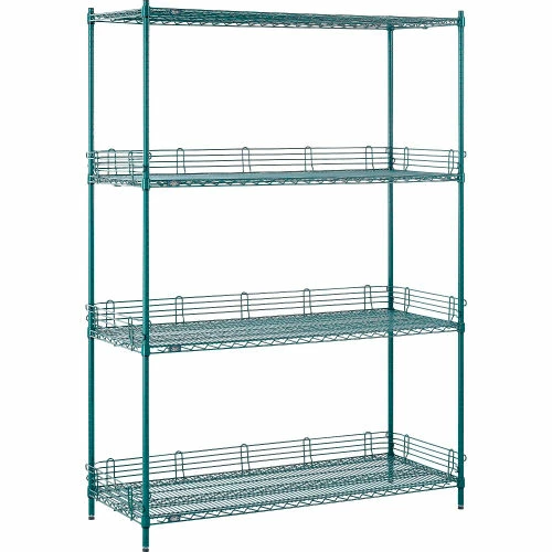 Nexel® Poly-Green®, 4 Tier, Wire Shelving Starter Unit, 60"W x 21"D x 86"H 9 Nexel® Poly-Green®, 4 Tier, Wire Shelving Starter Unit, 60"W x 21"D x 86"H - Image 9
