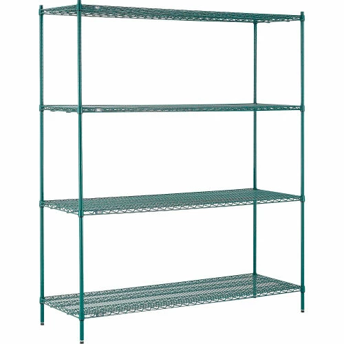 Nexel® Poly-Green®, 4 Tier, Wire Shelving Starter Unit, 72"W x 24"D x 86"H 6 Nexel® Poly-Green®, 4 Tier, Wire Shelving Starter Unit, 72"W x 24"D x 86"H - Image 6