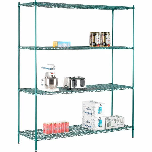 Nexel® Poly-Green®, 4 Tier, Wire Shelving Starter Unit, 72"W x 24"D x 86"H 8 Nexel® Poly-Green®, 4 Tier, Wire Shelving Starter Unit, 72"W x 24"D x 86"H - Image 8