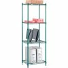 Nexel® Poly-Green®, 4 Tier, Wire Shelving Starter Unit, 24"W x 18"D x 74"H