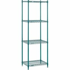 Nexel® Poly-Green®, 4 Tier, Wire Shelving Starter Unit, 24"W x 18"D x 74"H -Shelving Sales Store B1137227 05