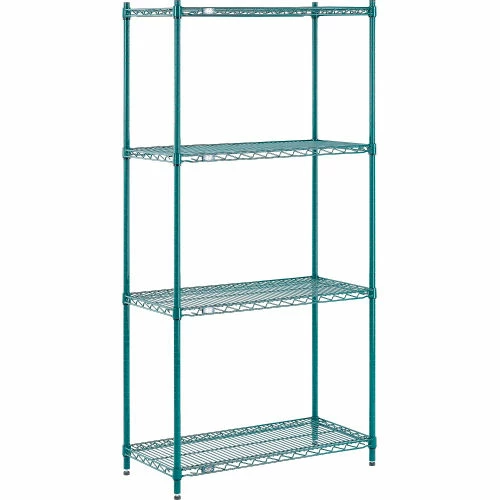 Nexel® Poly-Green®, 4 Tier, Wire Shelving Starter Unit, 36"W x 18"D x 74"H 6 Nexel® Poly-Green®, 4 Tier, Wire Shelving Starter Unit, 36"W x 18"D x 74"H - Image 6