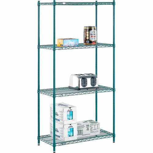 Nexel® Poly-Green®, 4 Tier, Wire Shelving Starter Unit, 36"W x 18"D x 74"H 8 Nexel® Poly-Green®, 4 Tier, Wire Shelving Starter Unit, 36"W x 18"D x 74"H - Image 8