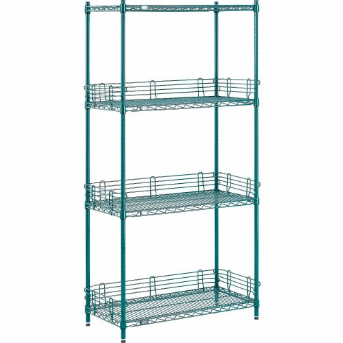 Nexel® Poly-Green®, 4 Tier, Wire Shelving Starter Unit, 36"W x 18"D x 74"H 9 Nexel® Poly-Green®, 4 Tier, Wire Shelving Starter Unit, 36"W x 18"D x 74"H - Image 9