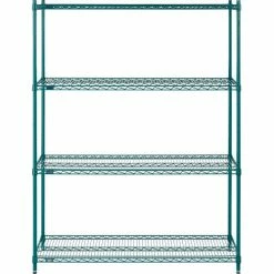 Nexel® Poly-Green®, 4 Tier, Wire Shelving Starter Unit, 54"W x 18"D x 74"H 27 Nexel® Poly-Green®, 4 Tier, Wire Shelving Starter Unit, 54"W x 18"D x 74"H -Shelving Sales Store B1137244 02