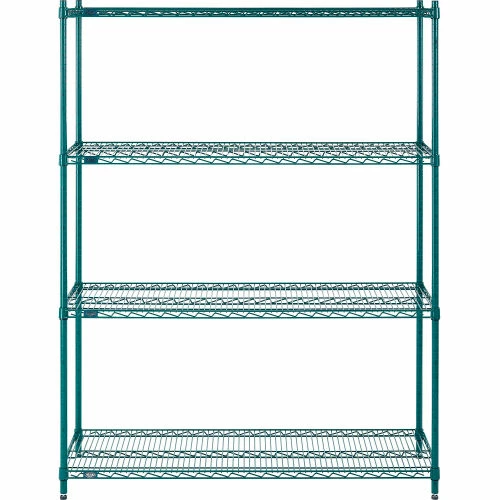Nexel® Poly-Green®, 4 Tier, Wire Shelving Starter Unit, 54"W x 18"D x 74"H 3 Nexel® Poly-Green®, 4 Tier, Wire Shelving Starter Unit, 54"W x 18"D x 74"H - Image 3