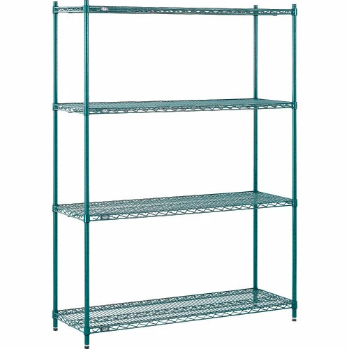 Nexel® Poly-Green®, 4 Tier, Wire Shelving Starter Unit, 54"W x 18"D x 74"H 6 Nexel® Poly-Green®, 4 Tier, Wire Shelving Starter Unit, 54"W x 18"D x 74"H - Image 6