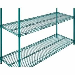 Nexel® Poly-Green®, 4 Tier, Wire Shelving Starter Unit, 60"W x 18"D x 74"H -Shelving Sales Store B1137245 03