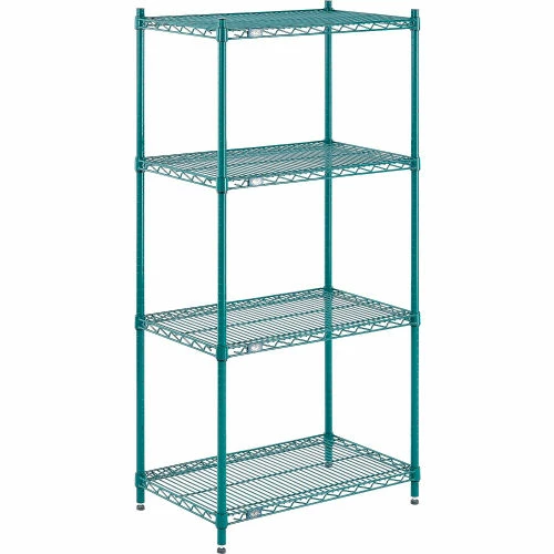 Nexel® Poly-Green®, 4 Tier, Wire Shelving Starter Unit, 30"W x 18"D x 63"H 2 Nexel® Poly-Green®, 4 Tier, Wire Shelving Starter Unit, 30"W x 18"D x 63"H - Image 2