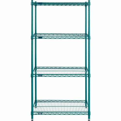 Nexel® Poly-Green®, 4 Tier, Wire Shelving Starter Unit, 30"W x 18"D x 63"H 3 Nexel® Poly-Green®, 4 Tier, Wire Shelving Starter Unit, 30"W x 18"D x 63"H - Image 3
