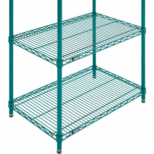 Nexel® Poly-Green®, 4 Tier, Wire Shelving Starter Unit, 30"W x 18"D x 63"H 4 Nexel® Poly-Green®, 4 Tier, Wire Shelving Starter Unit, 30"W x 18"D x 63"H - Image 4