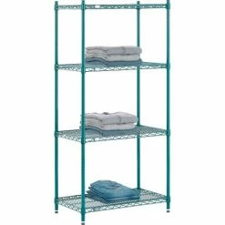 Nexel® Poly-Green®, 4 Tier, Wire Shelving Starter Unit, 30"W x 18"D x 63"H 31 Nexel® Poly-Green®, 4 Tier, Wire Shelving Starter Unit, 30"W x 18"D x 63"H -Shelving Sales Store B1137265 06