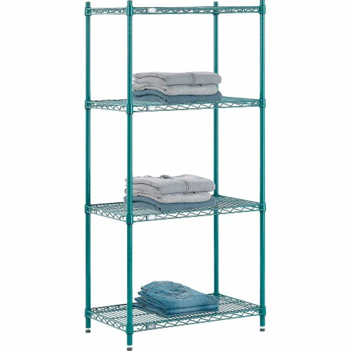 Nexel® Poly-Green®, 4 Tier, Wire Shelving Starter Unit, 30"W x 18"D x 63"H 7 Nexel® Poly-Green®, 4 Tier, Wire Shelving Starter Unit, 30"W x 18"D x 63"H - Image 7