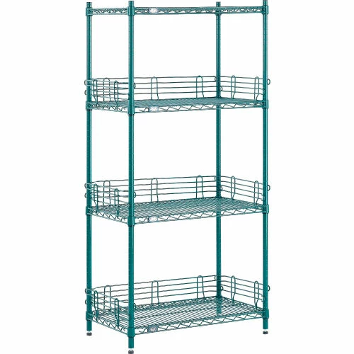 Nexel® Poly-Green®, 4 Tier, Wire Shelving Starter Unit, 30"W x 18"D x 63"H 9 Nexel® Poly-Green®, 4 Tier, Wire Shelving Starter Unit, 30"W x 18"D x 63"H - Image 9