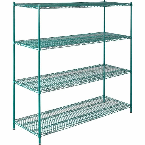 Nexel® Poly-Green®, 4 Tier, Wire Shelving Starter Unit, 72"W x 24"D x 74"H 2 Nexel® Poly-Green®, 4 Tier, Wire Shelving Starter Unit, 72"W x 24"D x 74"H - Image 2