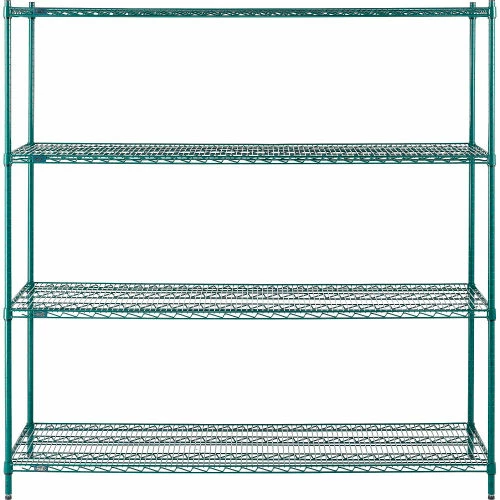 Nexel® Poly-Green®, 4 Tier, Wire Shelving Starter Unit, 72"W x 24"D x 74"H 3 Nexel® Poly-Green®, 4 Tier, Wire Shelving Starter Unit, 72"W x 24"D x 74"H - Image 3