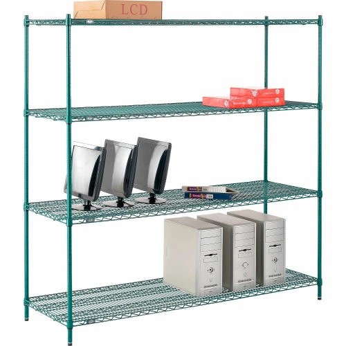 Nexel® Poly-Green®, 4 Tier, Wire Shelving Starter Unit, 72"W x 24"D x 74"H 5 Nexel® Poly-Green®, 4 Tier, Wire Shelving Starter Unit, 72"W x 24"D x 74"H - Image 5