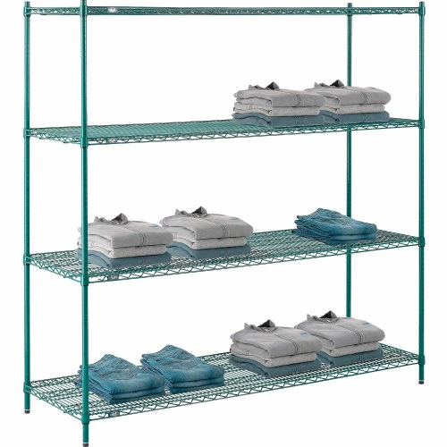 Nexel® Poly-Green®, 4 Tier, Wire Shelving Starter Unit, 72"W x 24"D x 74"H 7 Nexel® Poly-Green®, 4 Tier, Wire Shelving Starter Unit, 72"W x 24"D x 74"H - Image 7