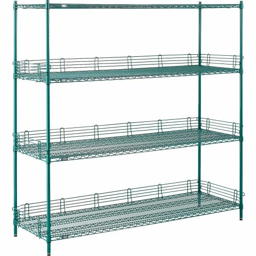 Nexel® Poly-Green®, 4 Tier, Wire Shelving Starter Unit, 72"W x 24"D x 74"H 9 Nexel® Poly-Green®, 4 Tier, Wire Shelving Starter Unit, 72"W x 24"D x 74"H - Image 9