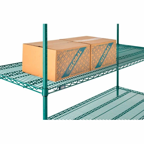 Nexel® Poly-Green®, 4 Tier, Wire Shelving Starter Unit, 72"W x 24"D x 74"H 11 Nexel® Poly-Green®, 4 Tier, Wire Shelving Starter Unit, 72"W x 24"D x 74"H - Image 11