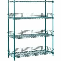 Nexel® Poly-Green®, 4 Tier, Wire Shelving Starter Unit, 48"W x 14"D x 54"H 28 Nexel® Poly-Green®, 4 Tier, Wire Shelving Starter Unit, 48"W x 14"D x 54"H -Shelving Sales Store B1137280 08