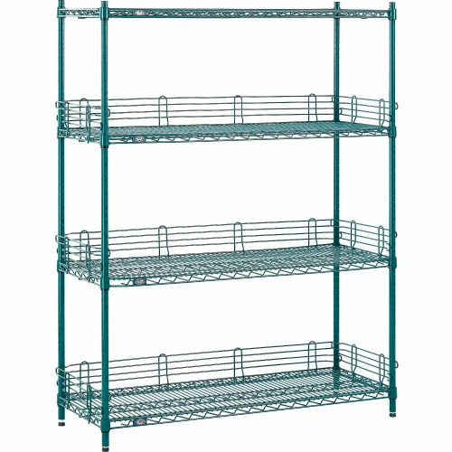 Nexel® Poly-Green®, 4 Tier, Wire Shelving Starter Unit, 48"W x 14"D x 54"H 9 Nexel® Poly-Green®, 4 Tier, Wire Shelving Starter Unit, 48"W x 14"D x 54"H - Image 9