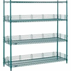 Nexel® Poly-Green®, 4 Tier, Wire Shelving Starter Unit, 60"W x 14"D x 63"H 28 Nexel® Poly-Green®, 4 Tier, Wire Shelving Starter Unit, 60"W x 14"D x 63"H -Shelving Sales Store B1137282 08